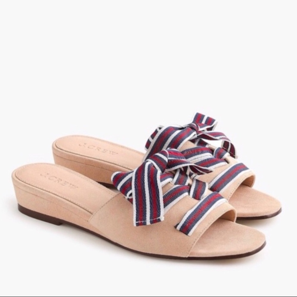 J.Crew Lace-Up Mini Wedge Slides with a ribbon tie | 8